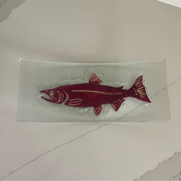 Vintage Jones Glassmaker Salmon Fish Platter Dish - Picture 2 of 10